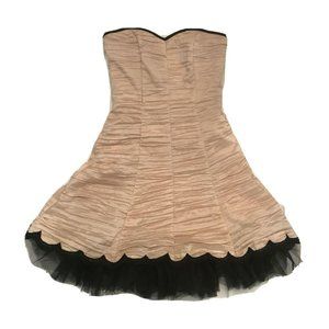 Vintage Gunne Sax Jessica McClintock Ruched pink & black tulle Dress 80’s Size 7